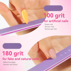 Makartt lime à ongles: face double 100/180 grain pour préparation et finition.