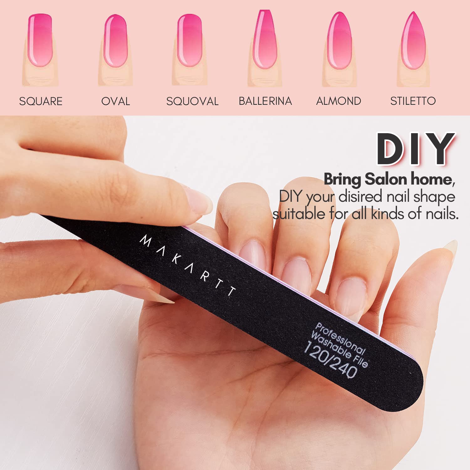 Makartt lime à ongles lavable, outil durable et réutilisable.