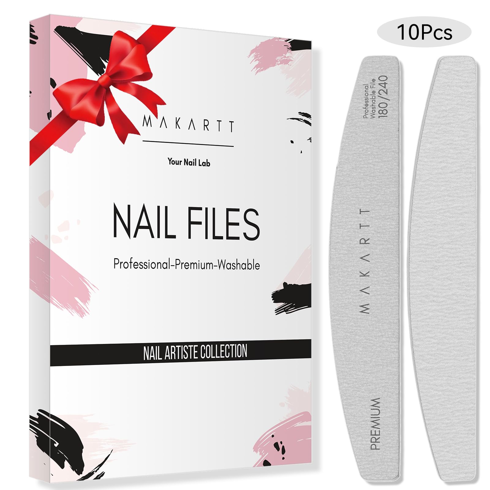 Makartt lime à ongles zebre 180-240, dos grain pour polissage précis