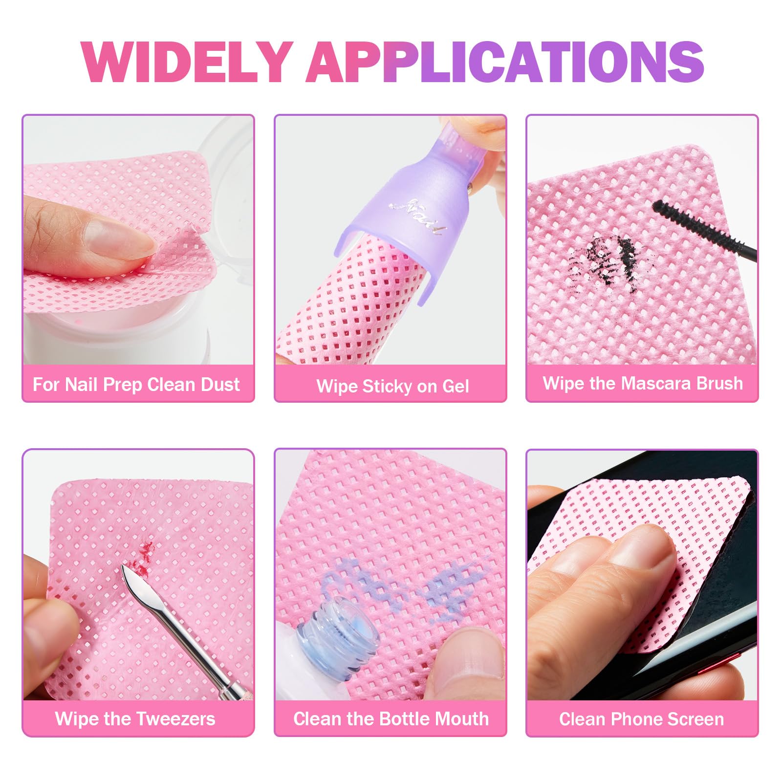Lingettes Makartt pour préparation précise des ongles, rose