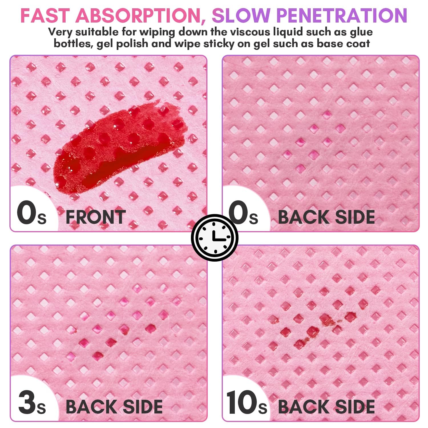 Lingettes Makartt pour soins des ongles, rose, utilisation polyvalente