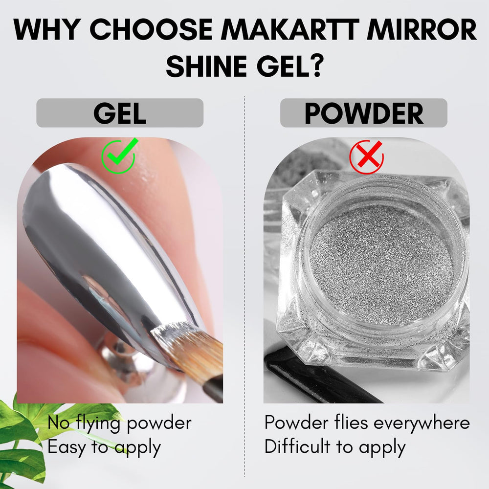Pointe française éclatante grâce au gel miroir Makartt.