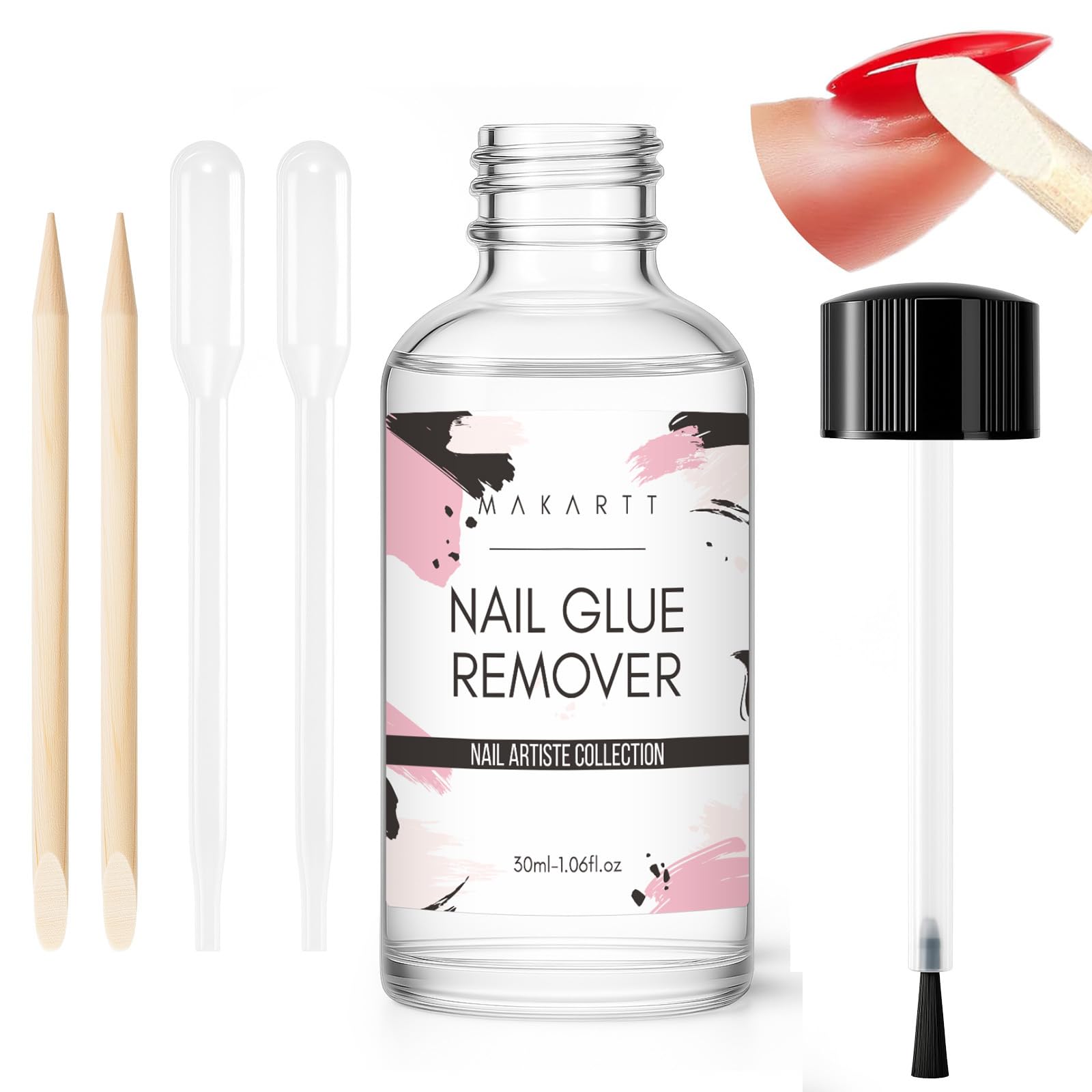 Makartt Nail Glue Remover, bouteille-30ml, retire l’adhésif des ongles propres