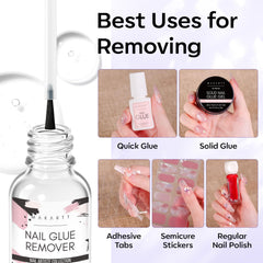 Makartt Nail Glue Remover, brosse-applique, application précise pour un retrait soigné