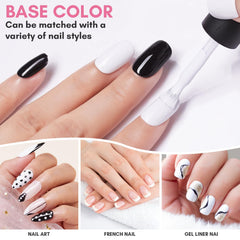 Makartt Ongles blanc base gel surface uniforme pour designs nets