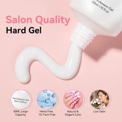 Makartt Poly Nail Gel blanc sans HEMA fleurs sèches pour nail art délicat.