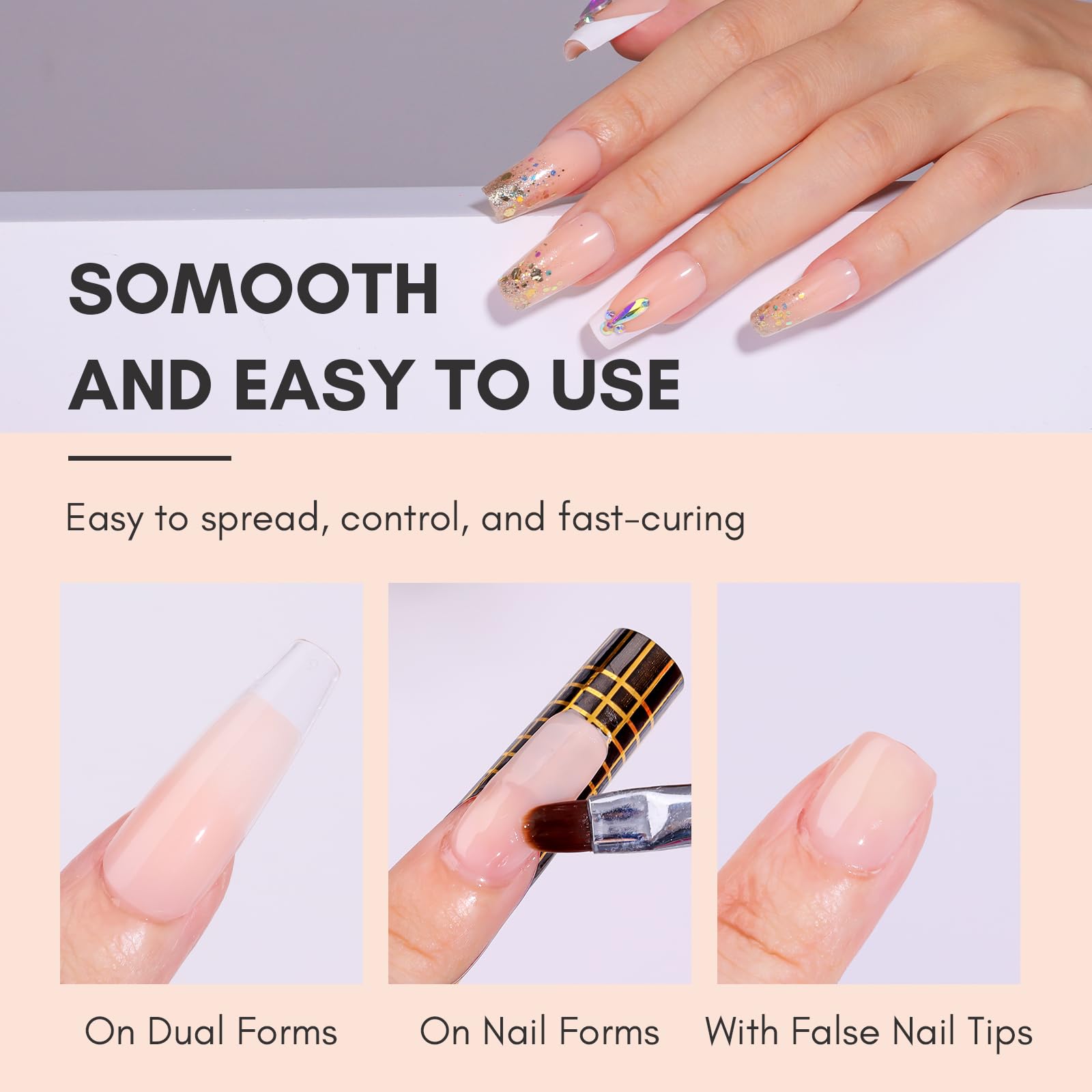 Makartt Gel Poly Nail, durabilité longue durée après préparation soignée.