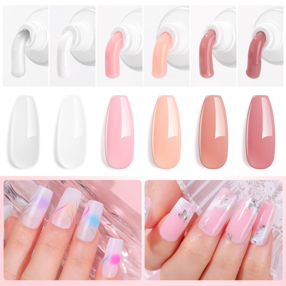 Makartt Poly Nail Gel Kit démonstration avec demi-formes pour application fluide.