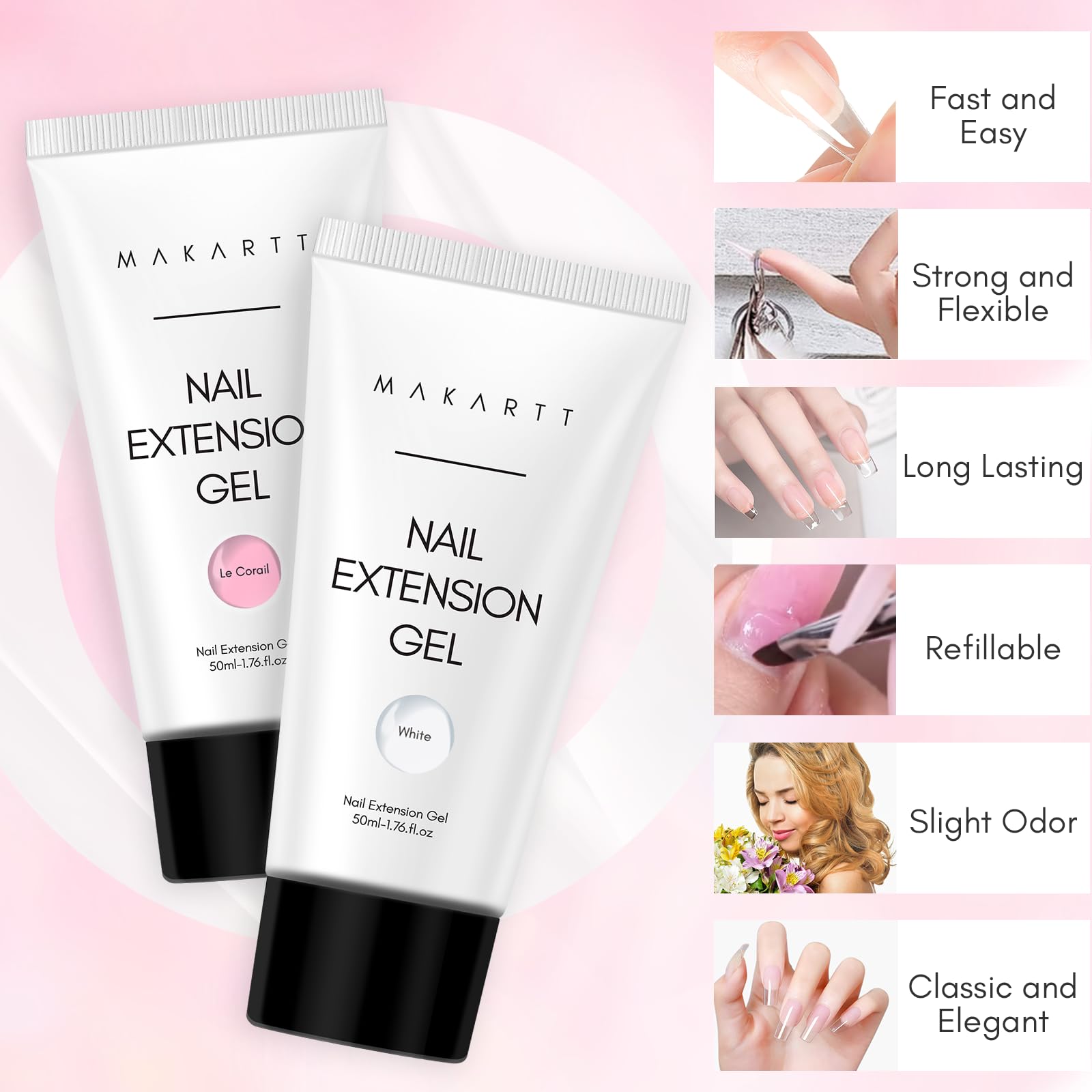 Makartt Poly Nail Gel Kit – design français possible pour un fini net.