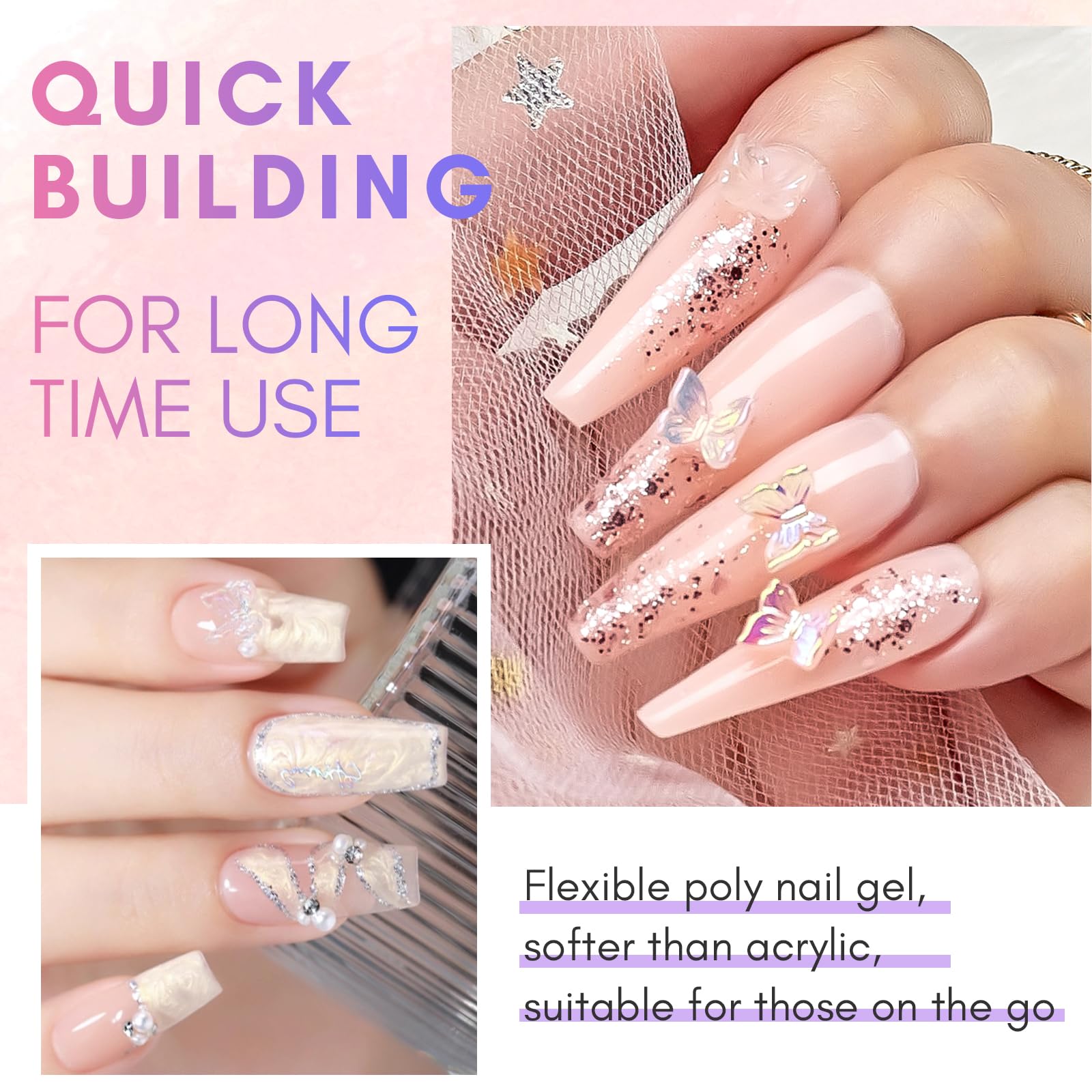 Makartt Poly Nail Gel Set, application facile grâce à sa consistance épaisse.