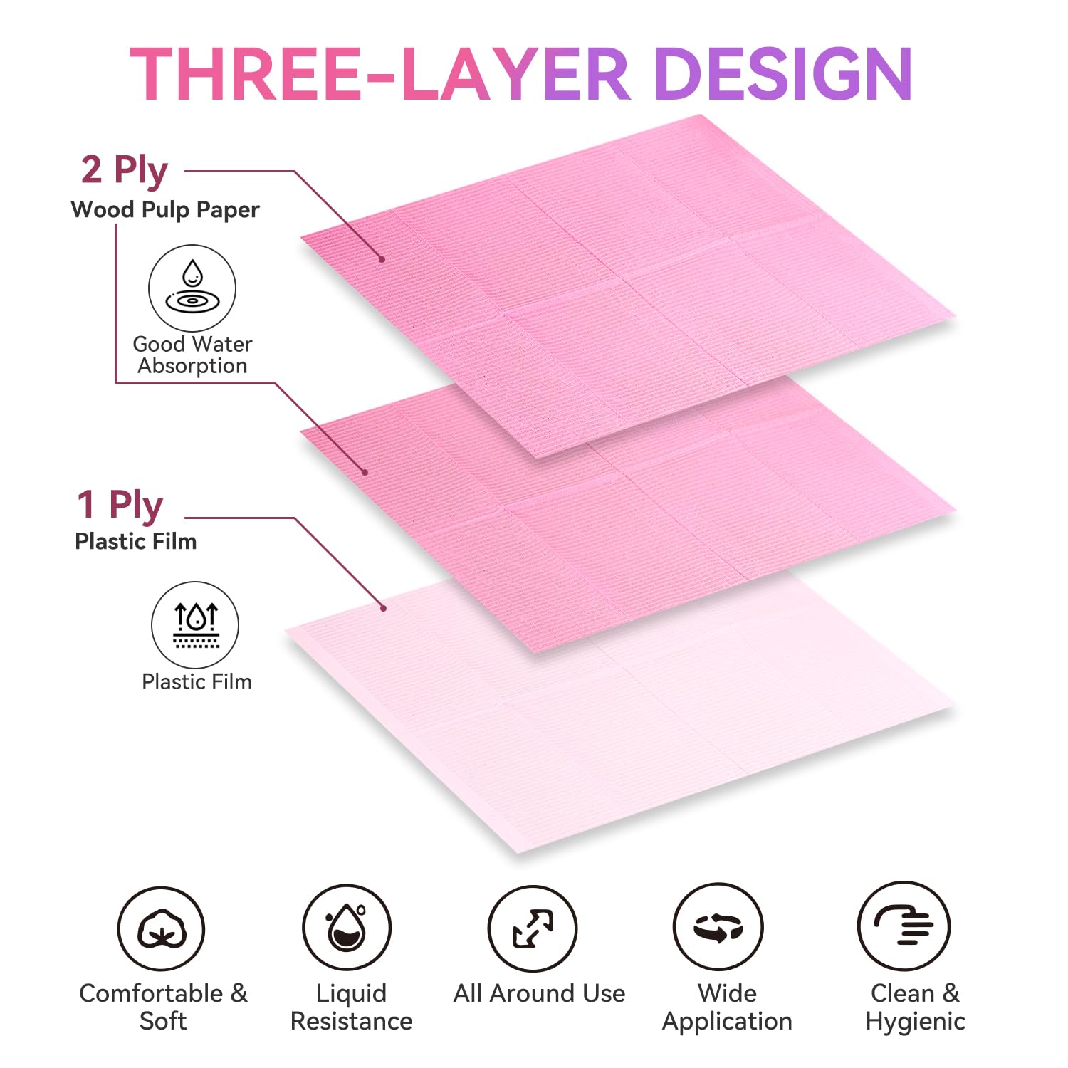 Makartt revêtement PE rose, protège le plan de travail des liquides.