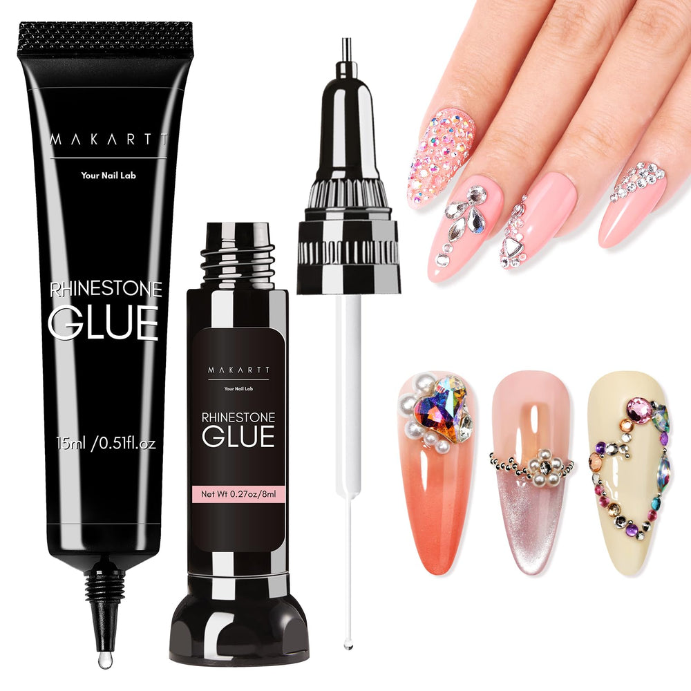 Makartt set colle strass ongles, bouteille-15ml, adhérence robuste pour gemmes.