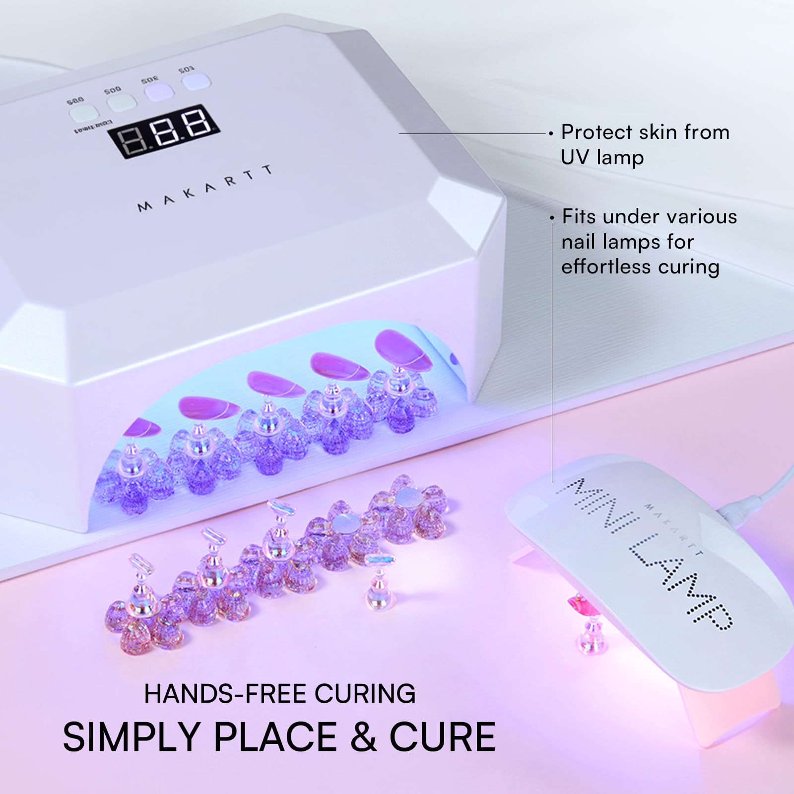 Makartt station travail nail art rose stable et ergonomique