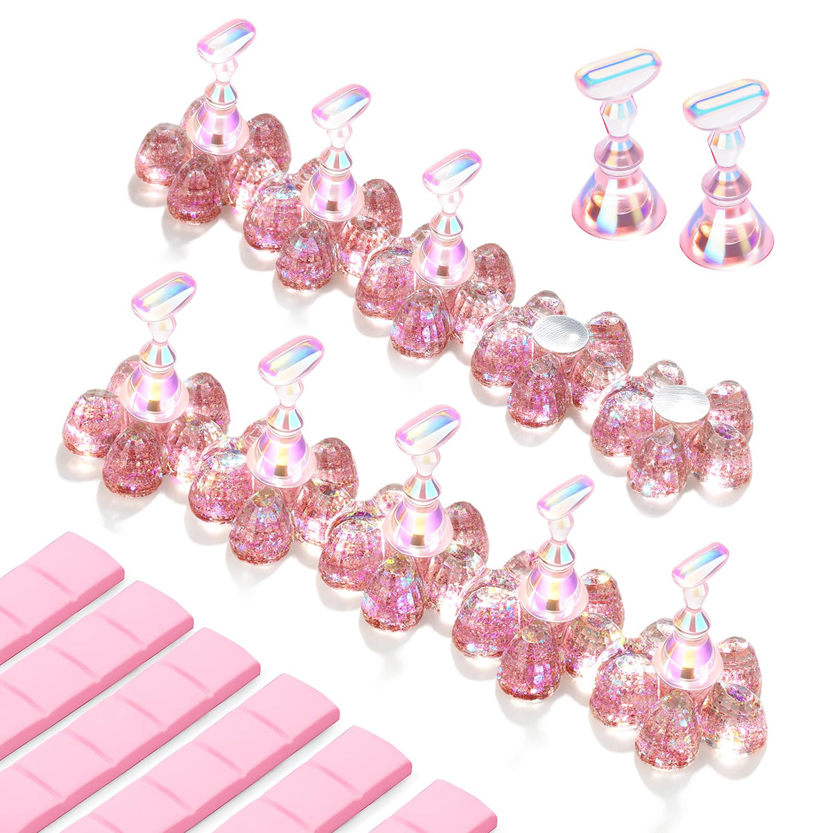 Makartt support ongles rose avec aimant pour fixation précise