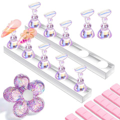 Makartt Support d’ongles violet est un support stable pour peindre et afficher des ongles à domicile.