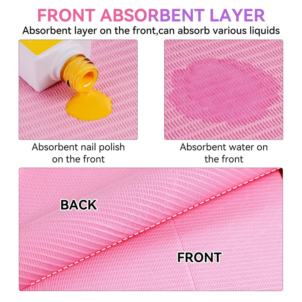 Makartt tapis table protection ongles rose, surface protégée et propre.