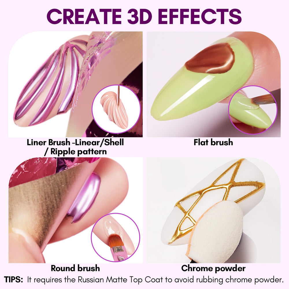 Makartt Transfert foil sur ongles en 3D pour un effet dynamique