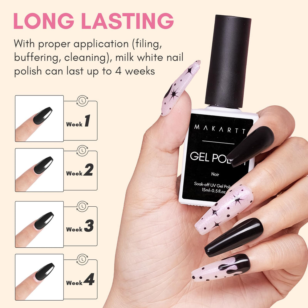 Vernis Gel Noir Makartt sous lampe UV pour une finition homogène