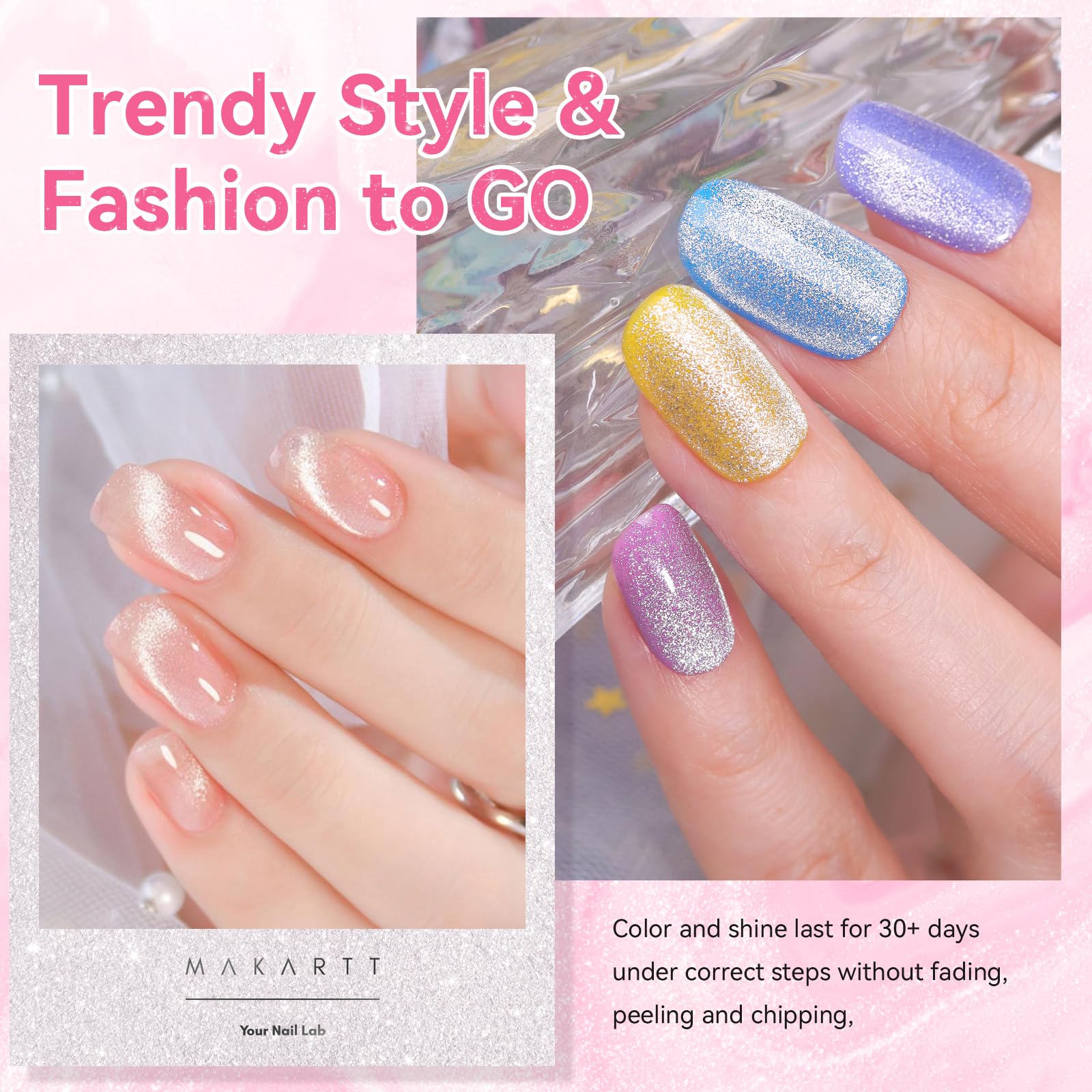 Makartt vernis gel oeil-chat argent cadeau parfait pour fêtes et occasions
