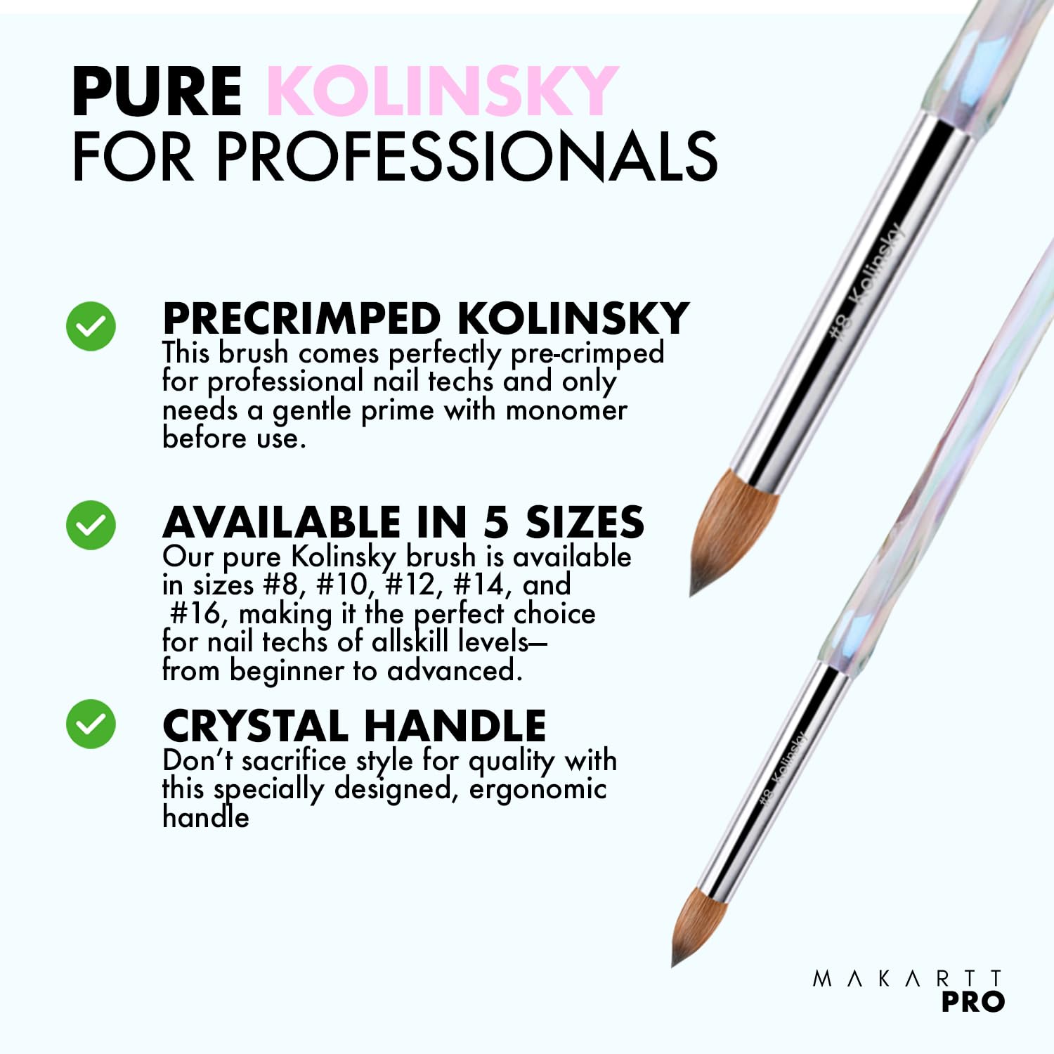 Pinceau MakarttPro de taille 10 – précision accrue pour les techniciennes.