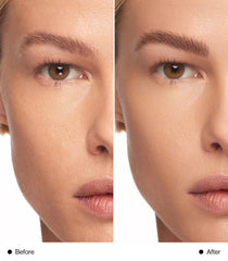 MAKE Beauty Infinite Hold sourcils avant-après avec poils mieux sculptés.