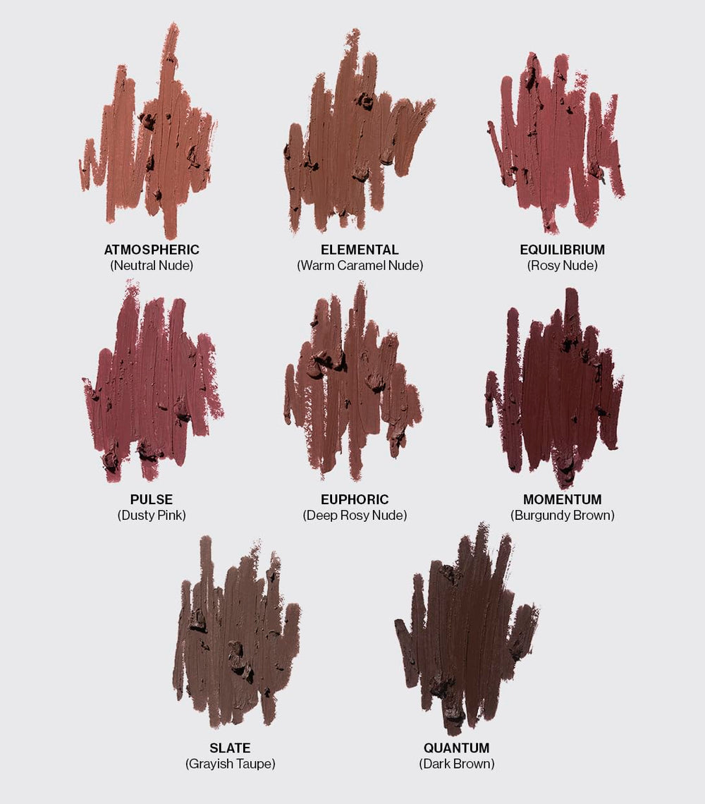 Lips wearing MAKE Lip Continuum Slate demonstrates long-lasting color