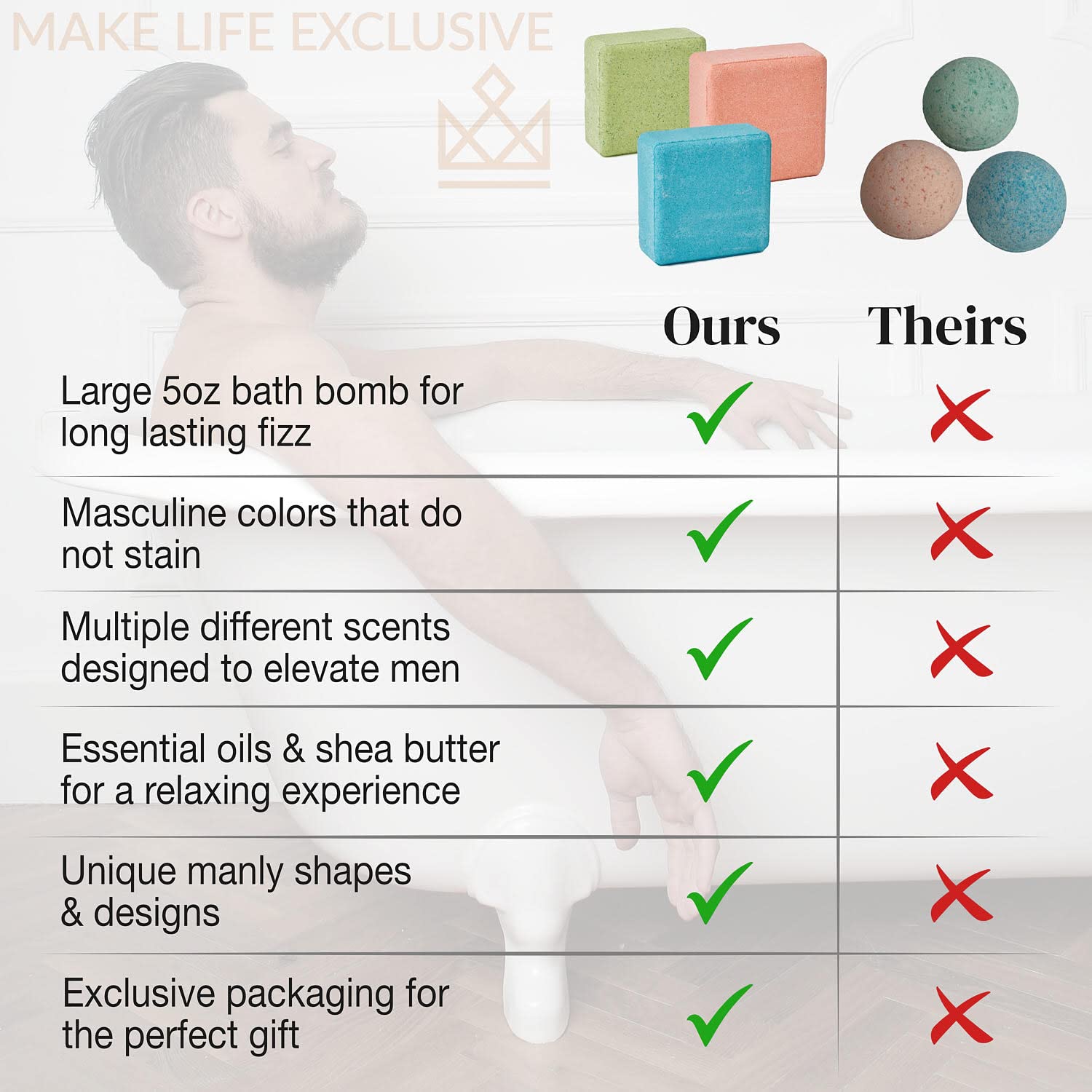 Make Life Exclusive bombe-bain 5onces-grand – effervescence longue