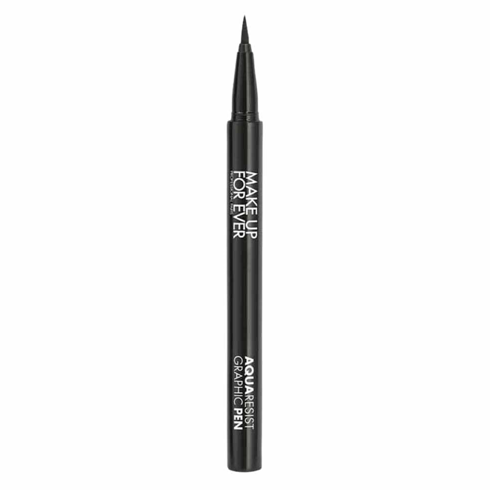Make Up For Ever Aqua Resist Graphic Pen noir, précision longue tenue pour des traits graphiques.