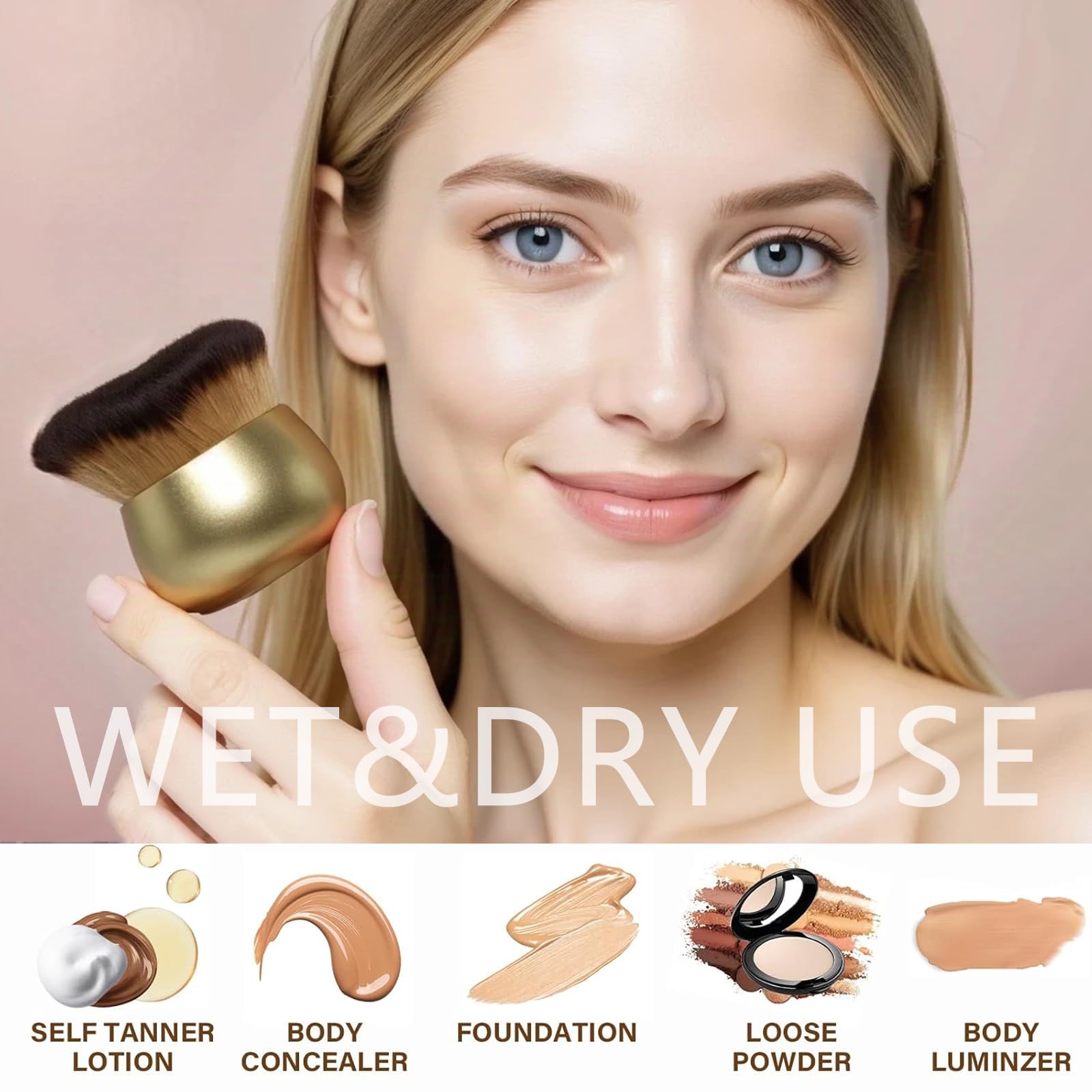 Makeup Blend & Blur – brosse-cadeau-luxe rose, élégant cadeau beauté