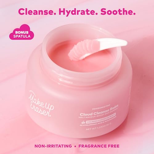 Avant-après peau nette après l’utilisation du baume Cloud Cleanse.