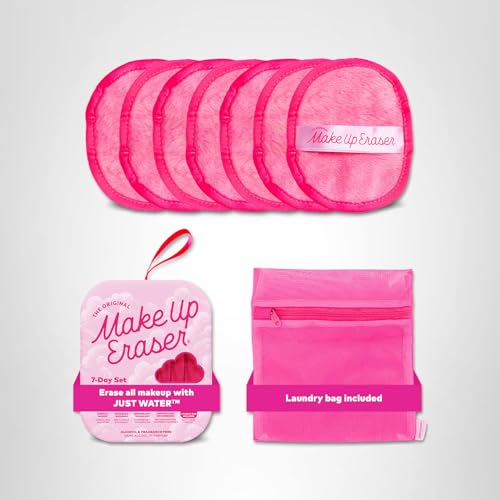 MakeUp Eraser coffret rose 7 pads, kit durable et réutilisable