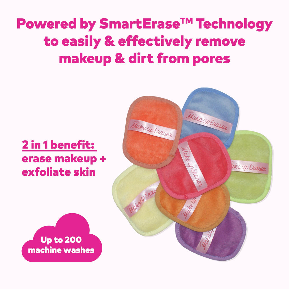 MakeUp Eraser utilisation double-face pour démaquillage et exfoliation.