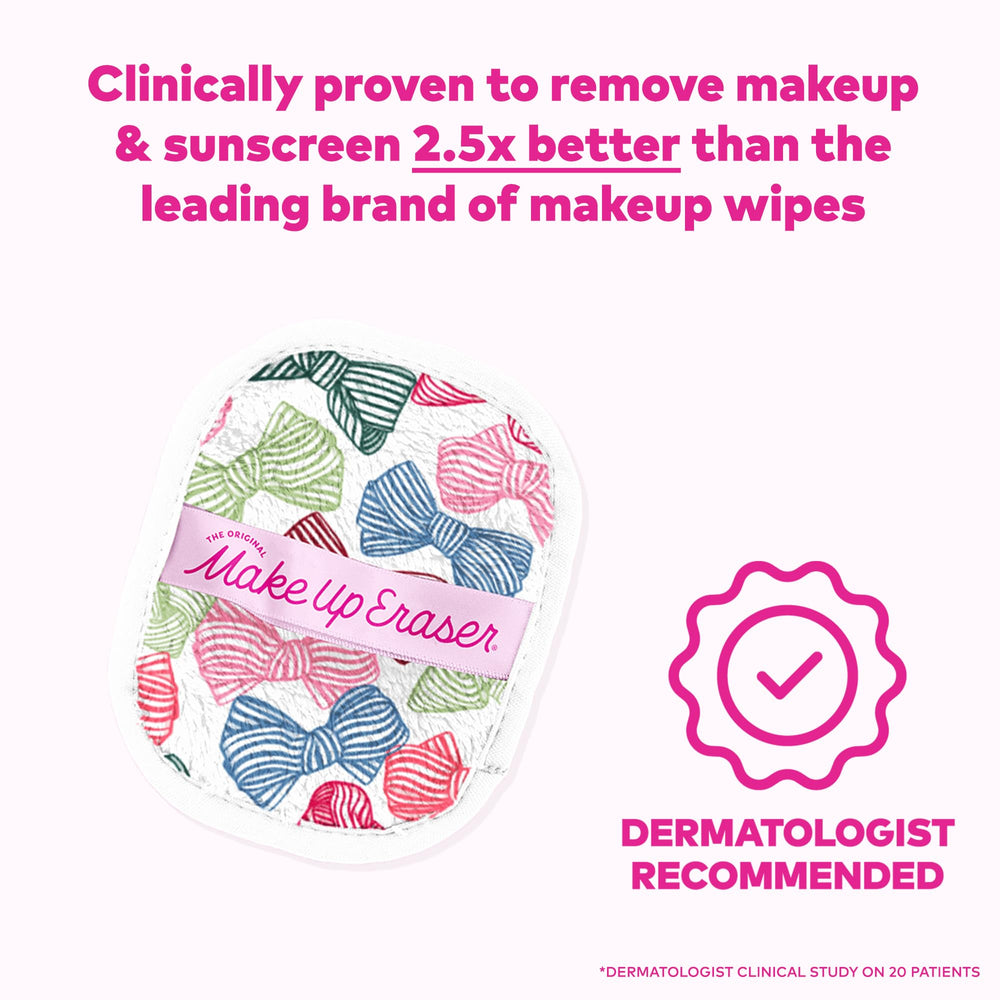 MakeUp Eraser ensemble double-face, démaquillage par fibre courte et exfoliation douce par fibre longue.