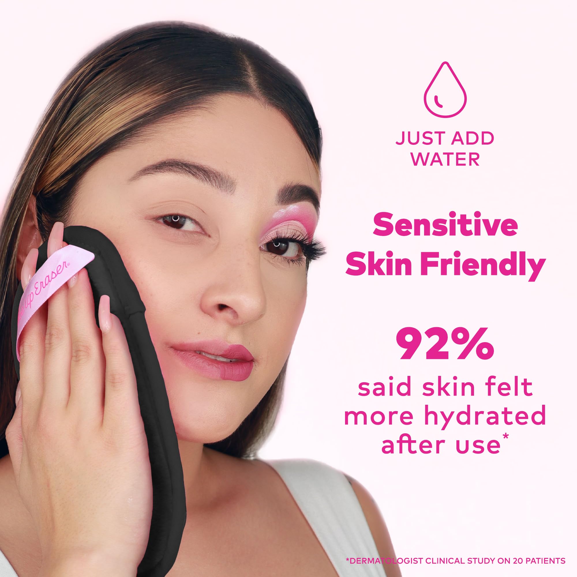 MakeUp Eraser Mini PRO adapté aux peaux sensibles et approuvé par dermatologues.