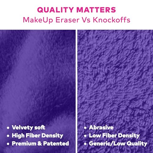 MakeUp Eraser Original PRO fond de teint éliminé en douceur grâce aux fibres.