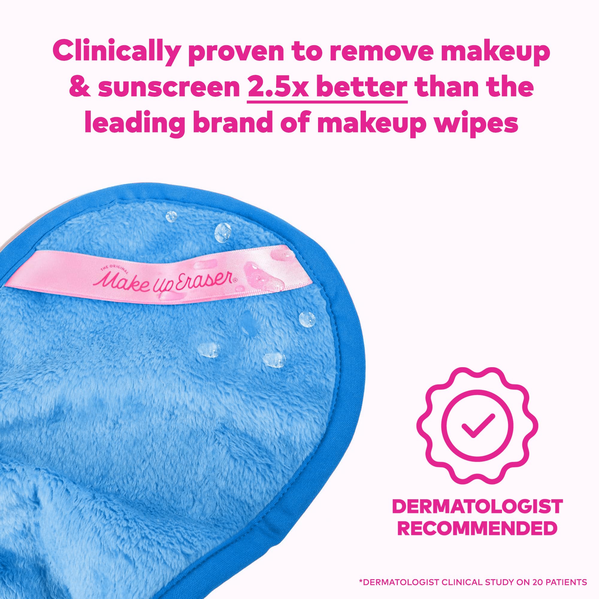 MakeUp Eraser PRO exfoliation visage pour peau propre prête à l'hydratation.