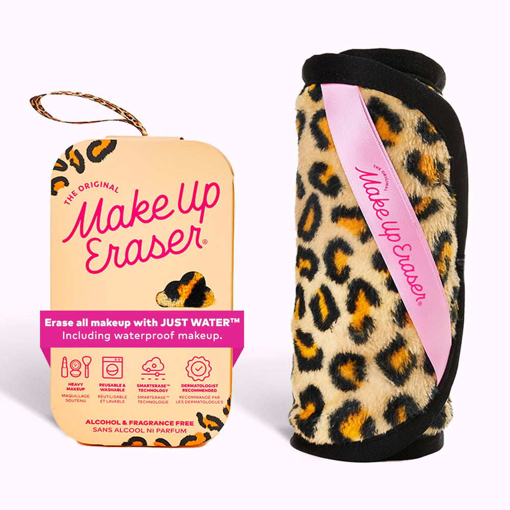 MakeUp Eraser PRO Leopard – gros plan sur le visage, démaquillage en douceur