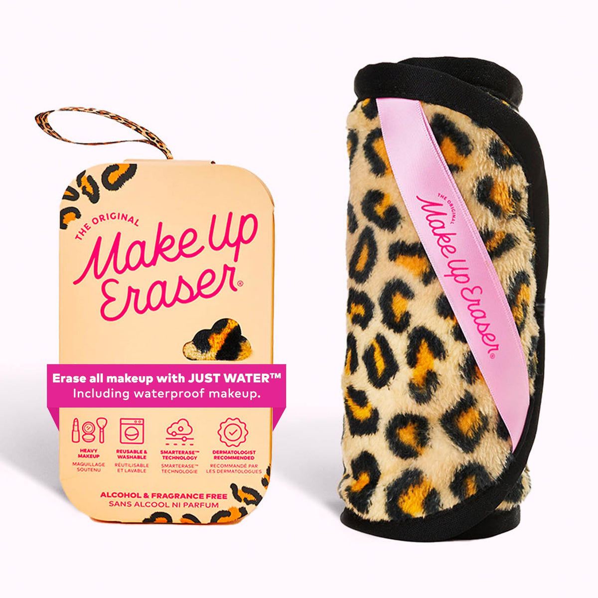 MakeUp Eraser PRO Leopard – gros plan sur le visage, démaquillage en douceur