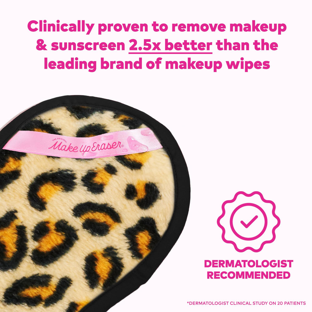 MakeUp Eraser PRO Leopard – détails des fibres micro pour éliminer le maquillage