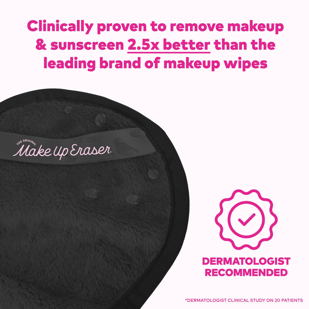 MakeUp Eraser PRO noir, visage après utilisation montrant maquillage enlevé