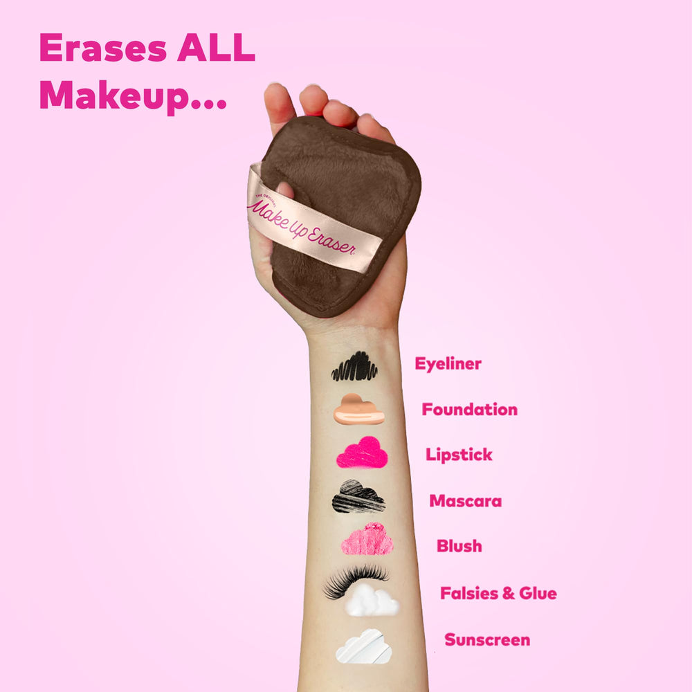 MakeUp Eraser microfibres ultra douces, respect peau sans alcool.