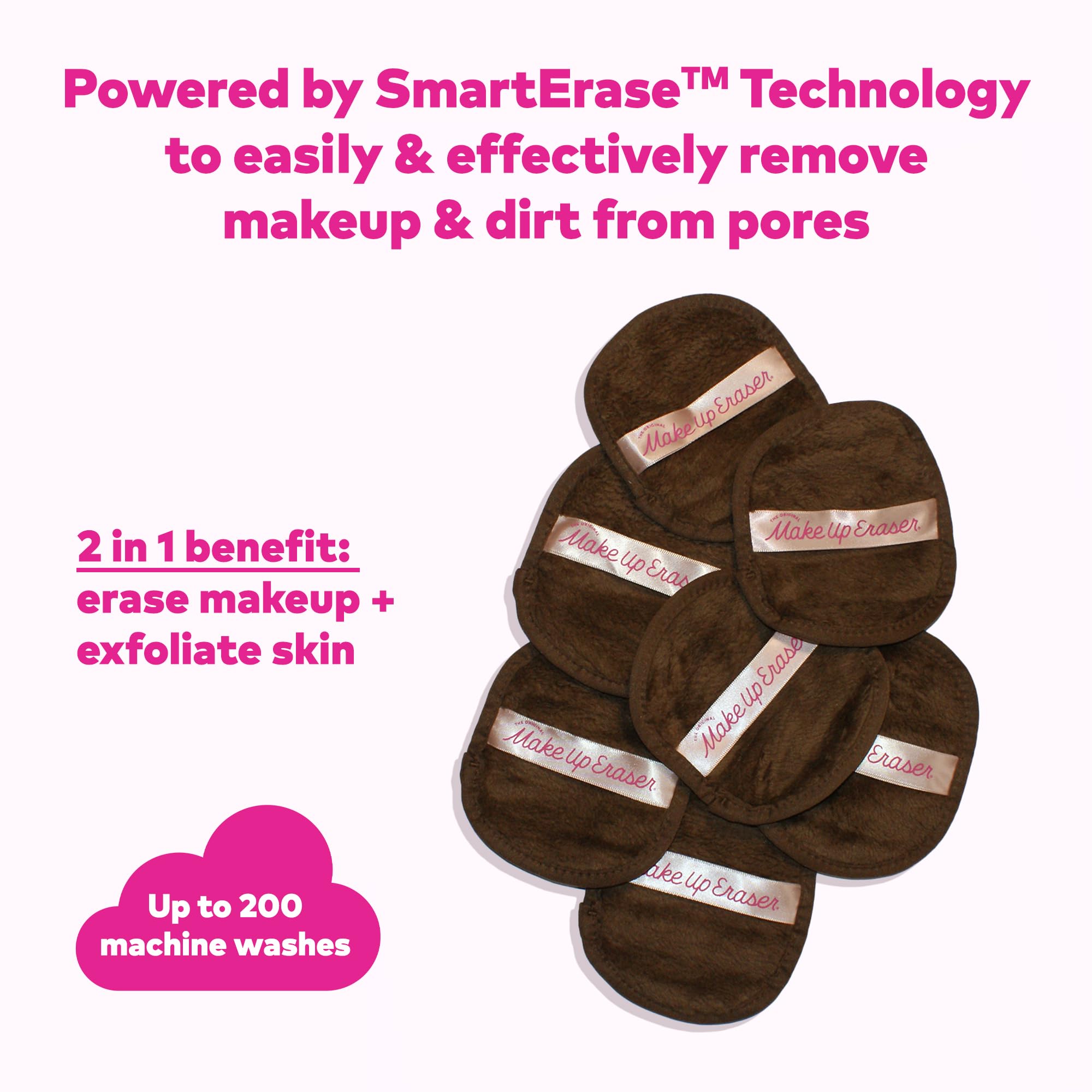 MakeUp Eraser visage double-face, exfoliation douce pour peau sensible.