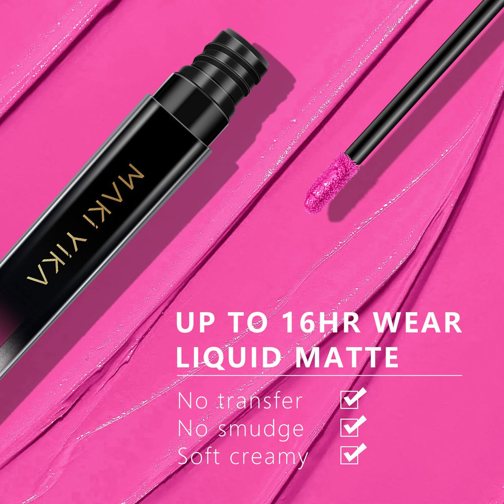 MAKI YIKA rouge rose matte, effet sans transfert pendant les repas.