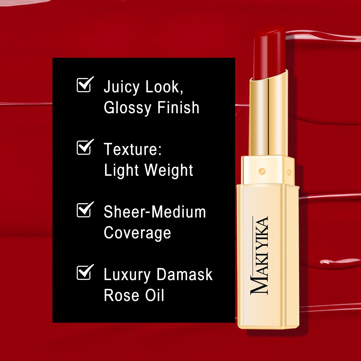 MAKI YIKA rouge à lèvres crème, texture douce et application homogène