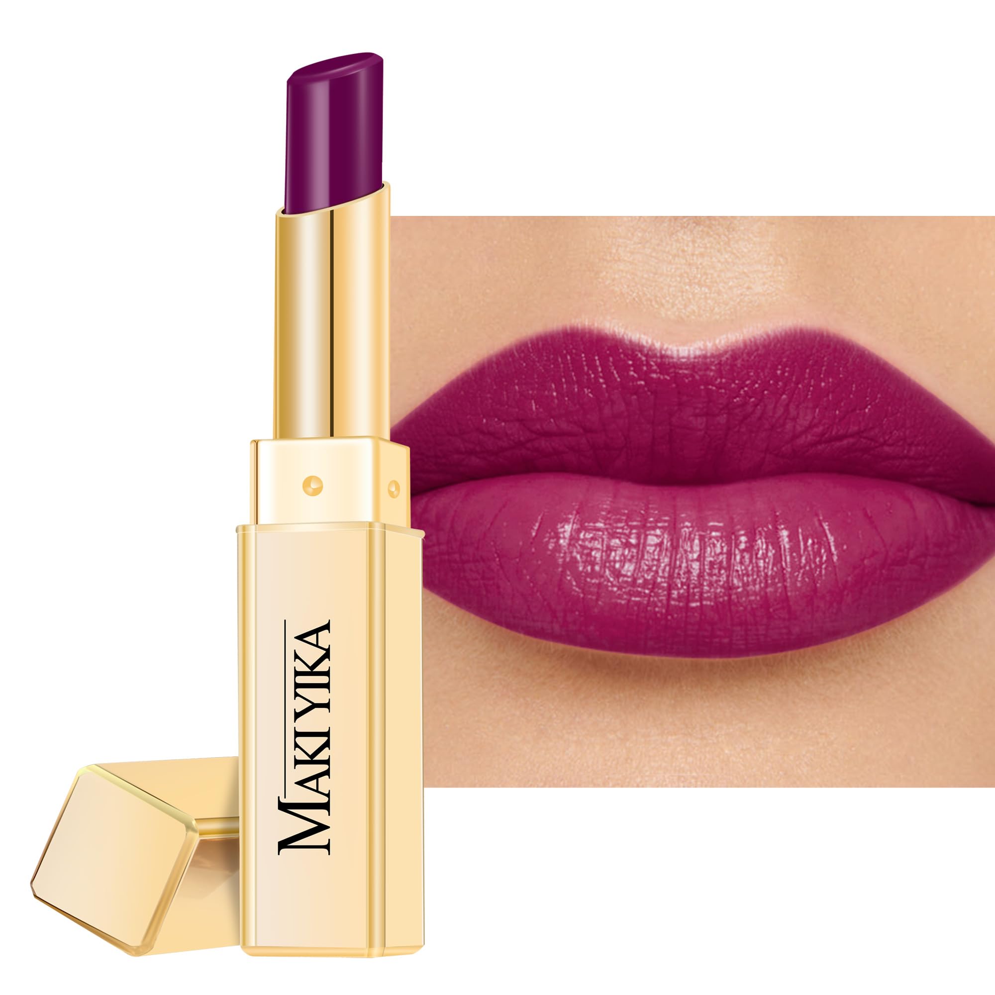 MAKI YIKA Rouge à Lèvres Hydratant Violet: hydratation durable et couleur riche.