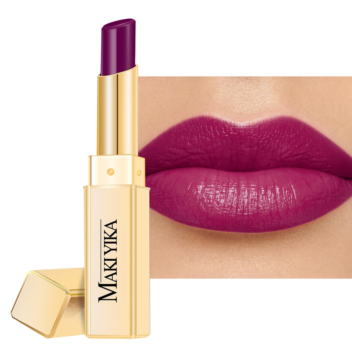 MAKI YIKA Rouge à Lèvres Hydratant Violet: hydratation durable et couleur riche.