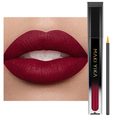 MAKI YIKA rouge Bourgogne, application précise pour lèvres définies et élégantes.