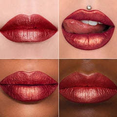 MAKI YIKA rouge métallique, application fluide et couvrante pour un look audacieux.