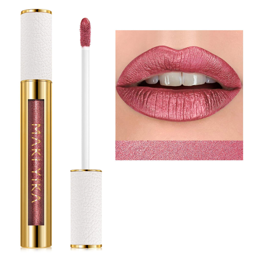 MAKI YIKA rouge metallique – tube élégant pour une application précise et glamour.
