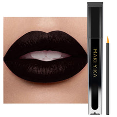 MAKI YIKA rouge à lèvres noir matte — flacon élégant et rendu durable